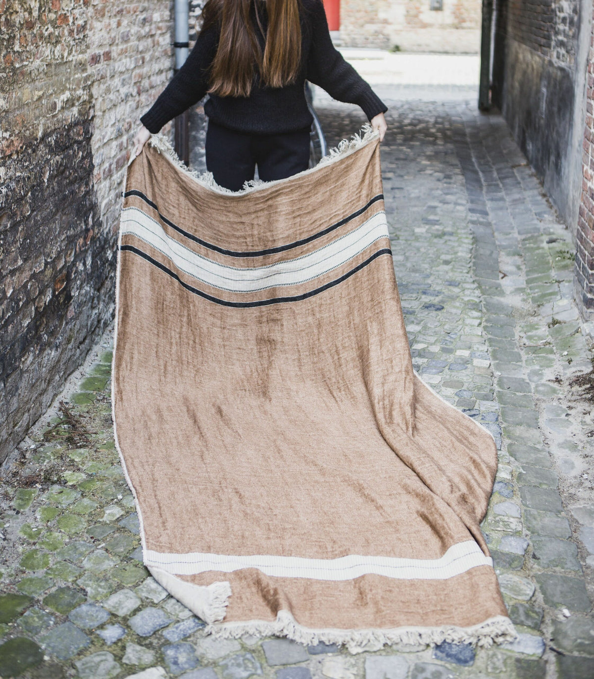 Libeco | Hørplaid | The belgian Towel Bruges Stripe | 110 x 180 cm.