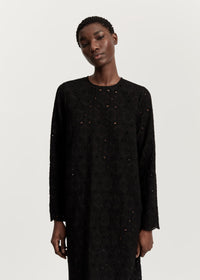 Aiayu Novia Dress Embroidery | Black