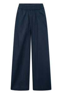 Pandora Light Linen Solid Pants | Ink Blue