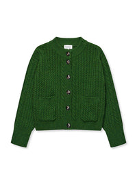 Gertrud Cable Cardigan | Cactus Green