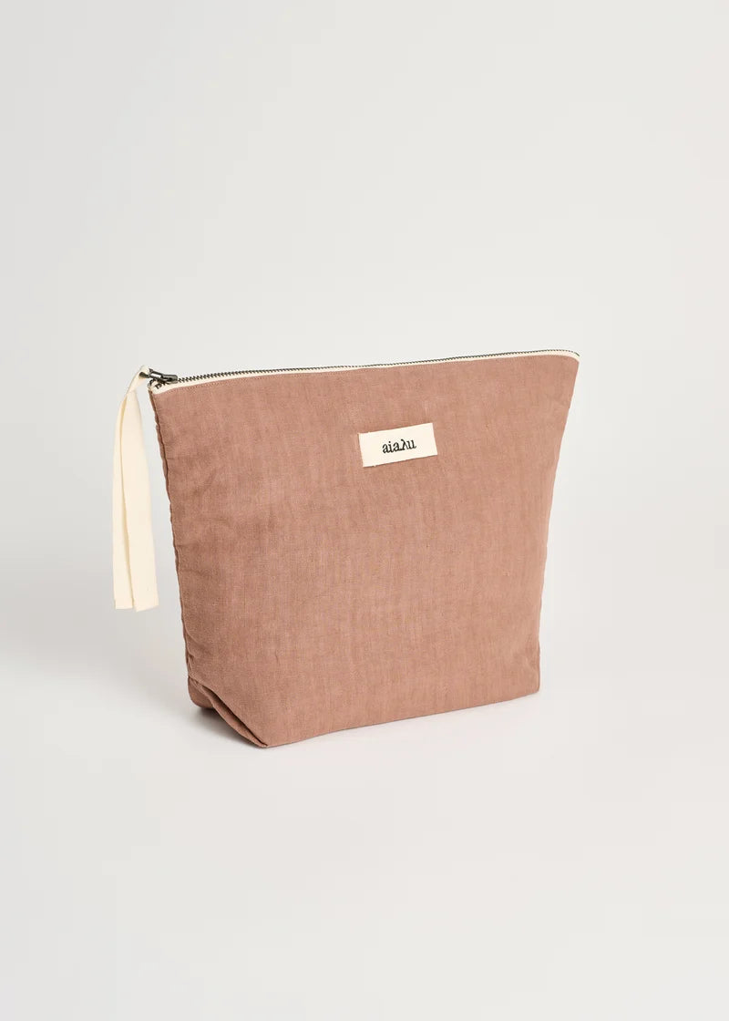 Aiayu Pouch Linen | Desert Blush | Toilettaske i hør