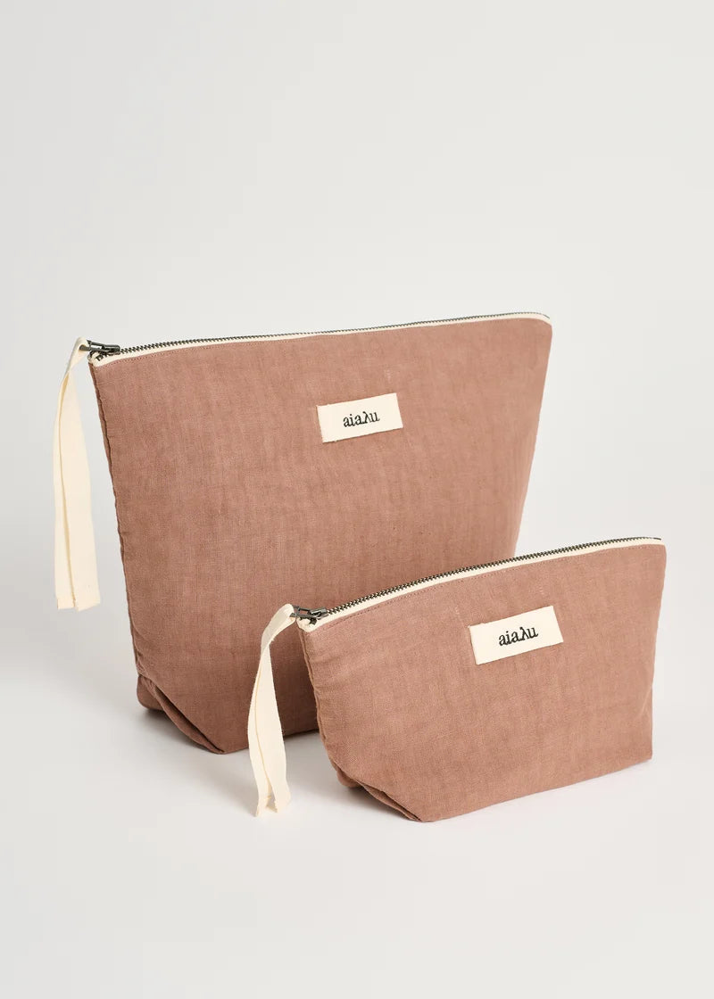 Aiayu Pouch Linen | Desert Blush | Toilettaske i hør