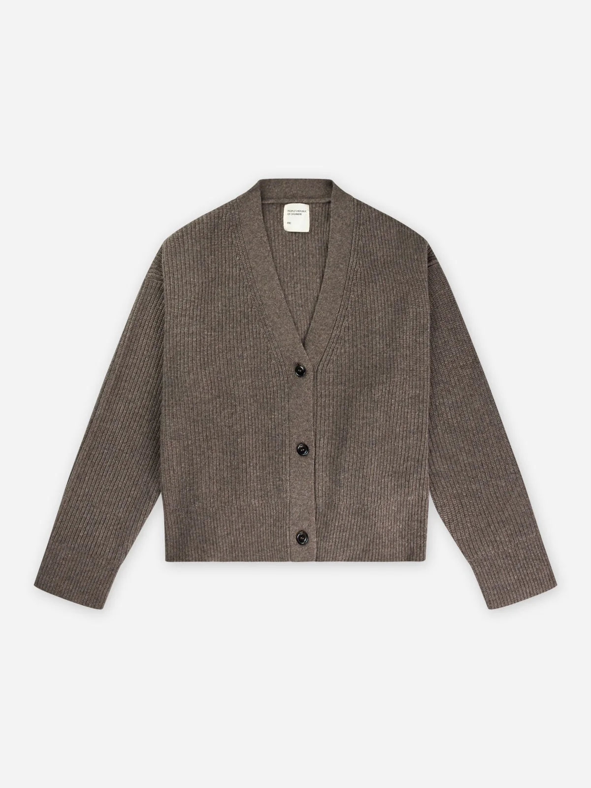 People's Republic of Cashmere  | Premium Ribbed Cardigan | Truffle