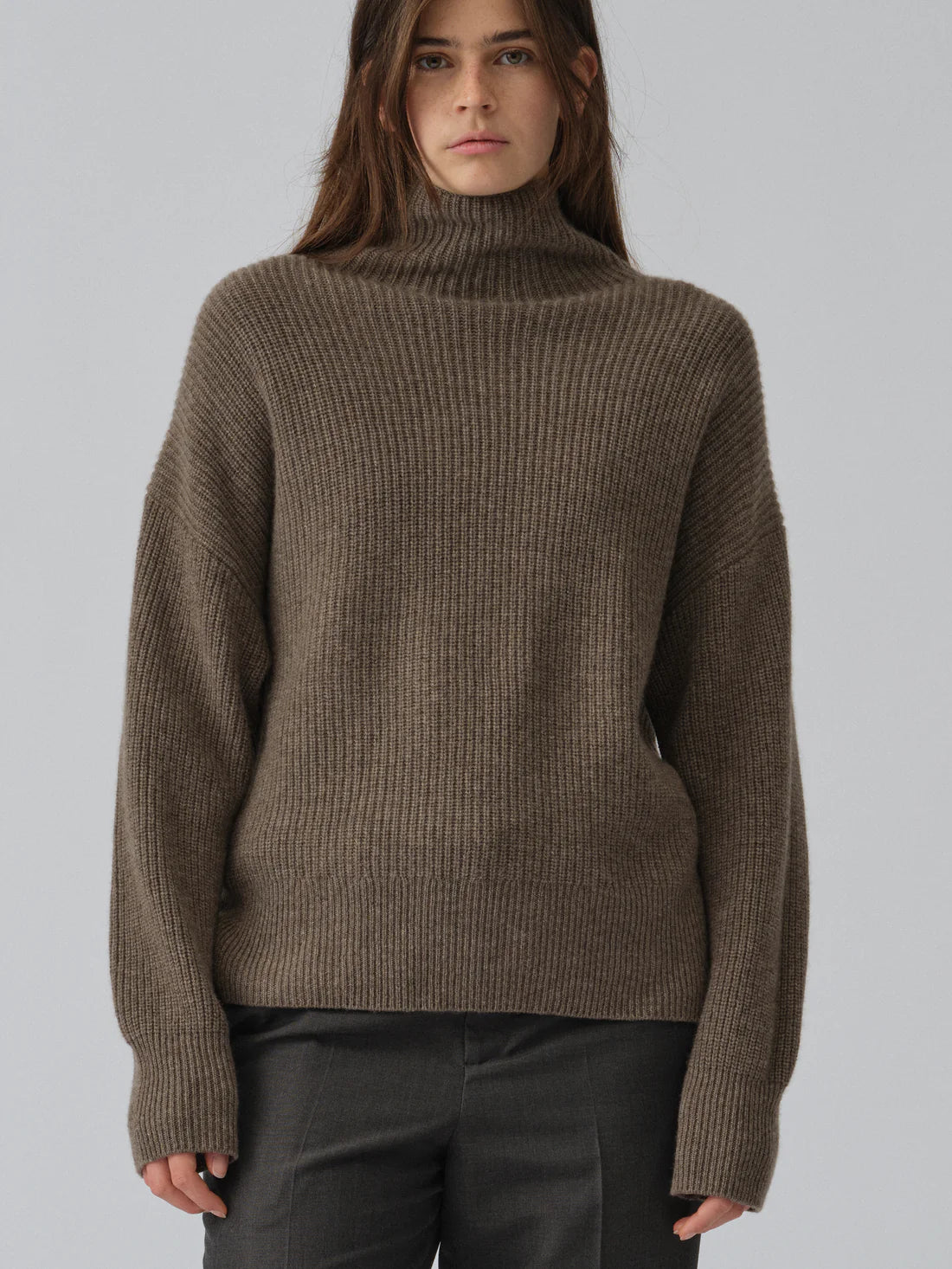 People's Republic of Cashmere  | Premium Ribbed Turtleneck | Truffle