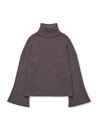 Ellen Cashmere T-Neck Sweater | Dark Brown