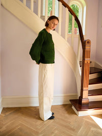 Gertrud Cable Cardigan | Cactus Green