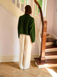 Gertrud Cable Cardigan | Cactus Green