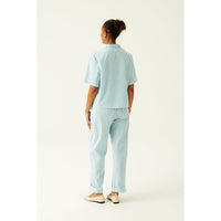 Rue de Tokyo Palla Pant Striped Cotton | Light Blue/Green Stripe