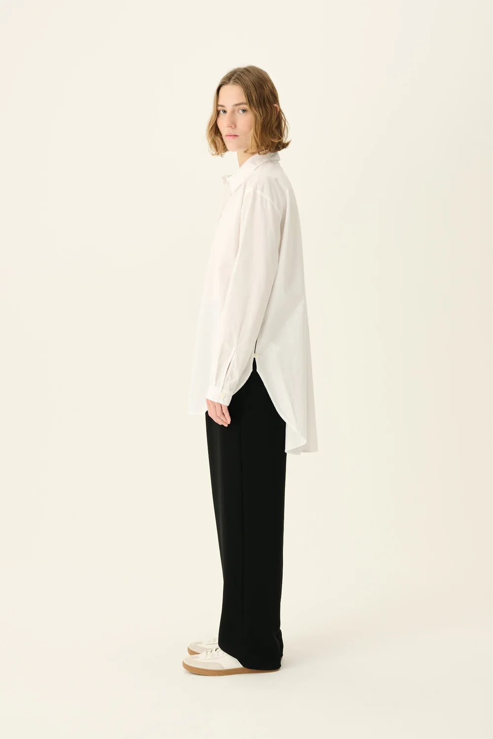 Rue de Tokyo Shelby Shirt Garment Dyed Poplin | White