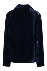 Rue de Tokyo Sidney Shirt Silk Velvet | Dark Navy