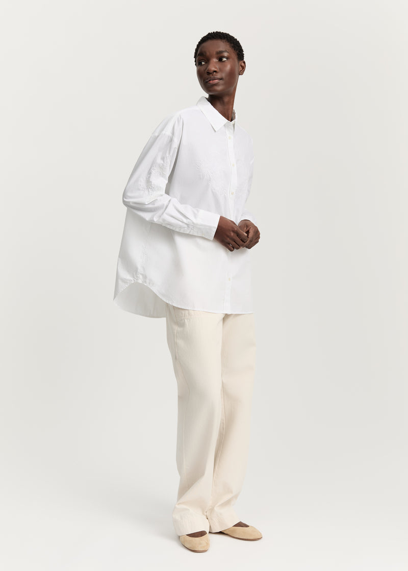 Aiayu Shirt Embroidery | White