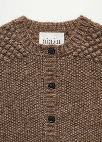 Aiayu Sierra Cardigan – llama wool | Pure Brownie | Håndstrikket i Lama Uld