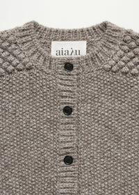 Aiayu Sierra Cardigan – llama wool | Pure Grey | Håndstrikket i Lama Uld