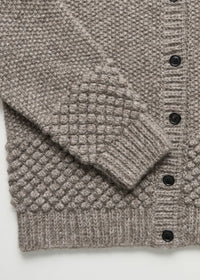 Aiayu Sierra Cardigan – llama wool | Pure Grey | Håndstrikket i Lama Uld