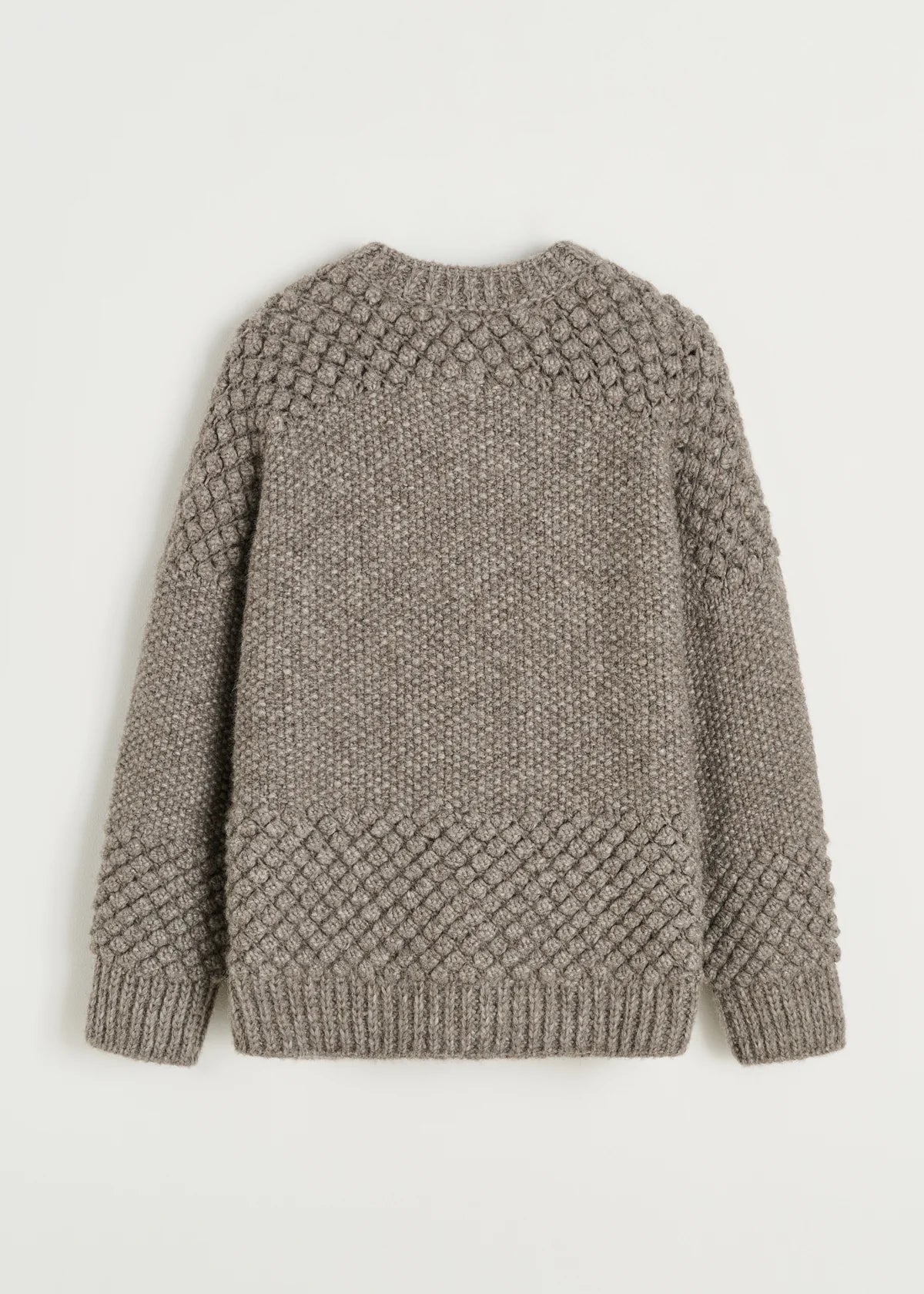Aiayu Sierra Cardigan – llama wool | Pure Grey | Håndstrikket i Lama Uld