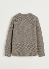 Aiayu Sierra Cardigan – llama wool | Pure Grey | Håndstrikket i Lama Uld