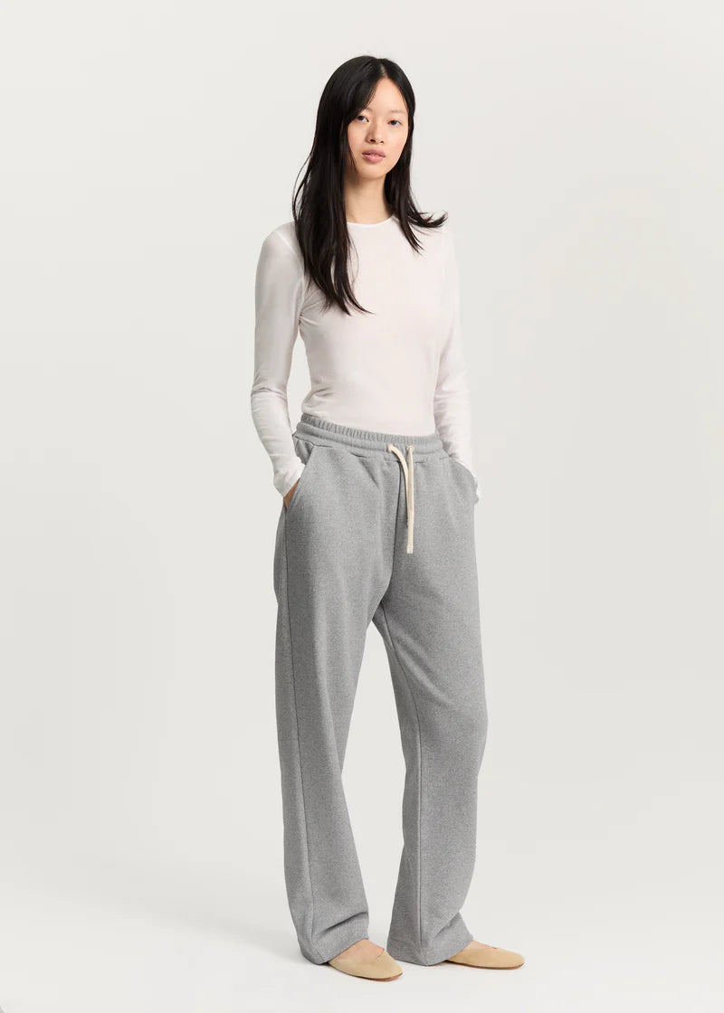 Aiayu Stitched Circular Sweatpant | Grey Melange