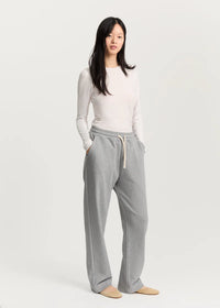 Aiayu Stitched Circular Sweatpant | Grey Melange