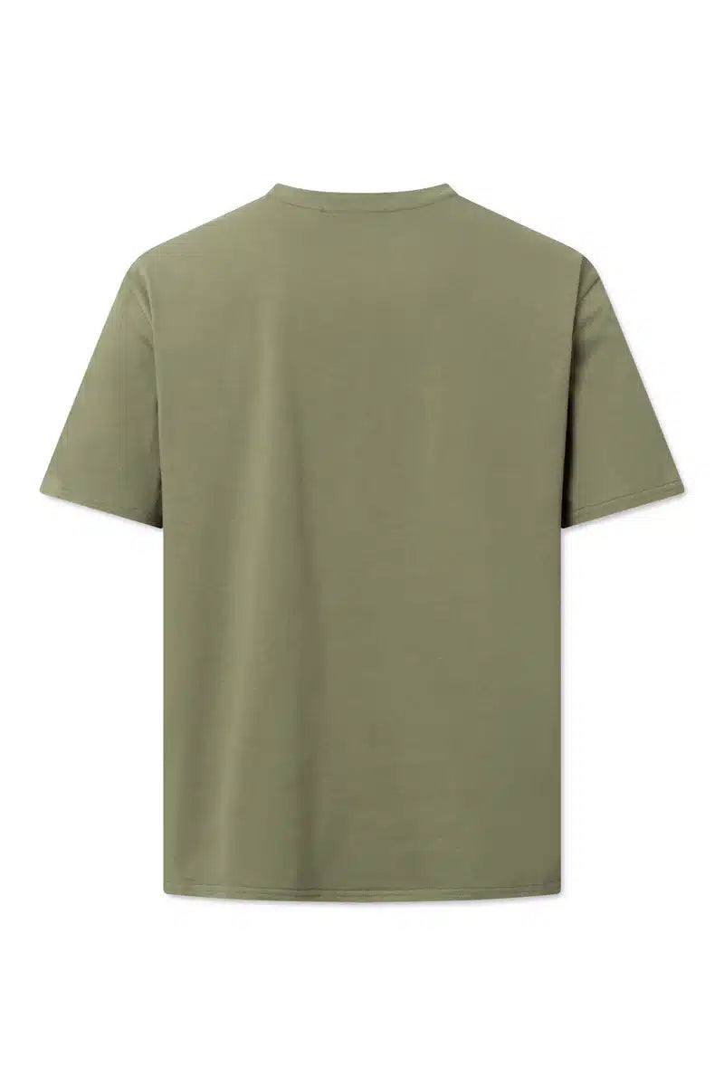 Rue de Tokyo Thomas T-shirt Embroidery Patch Cotton Jersey | Artichoke Green