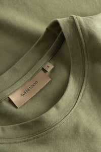 Rue de Tokyo Thomas T-shirt Embroidery Patch Cotton Jersey | Artichoke Green