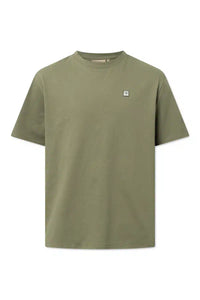 Rue de Tokyo Thomas T-shirt Embroidery Patch Cotton Jersey | Artichoke Green