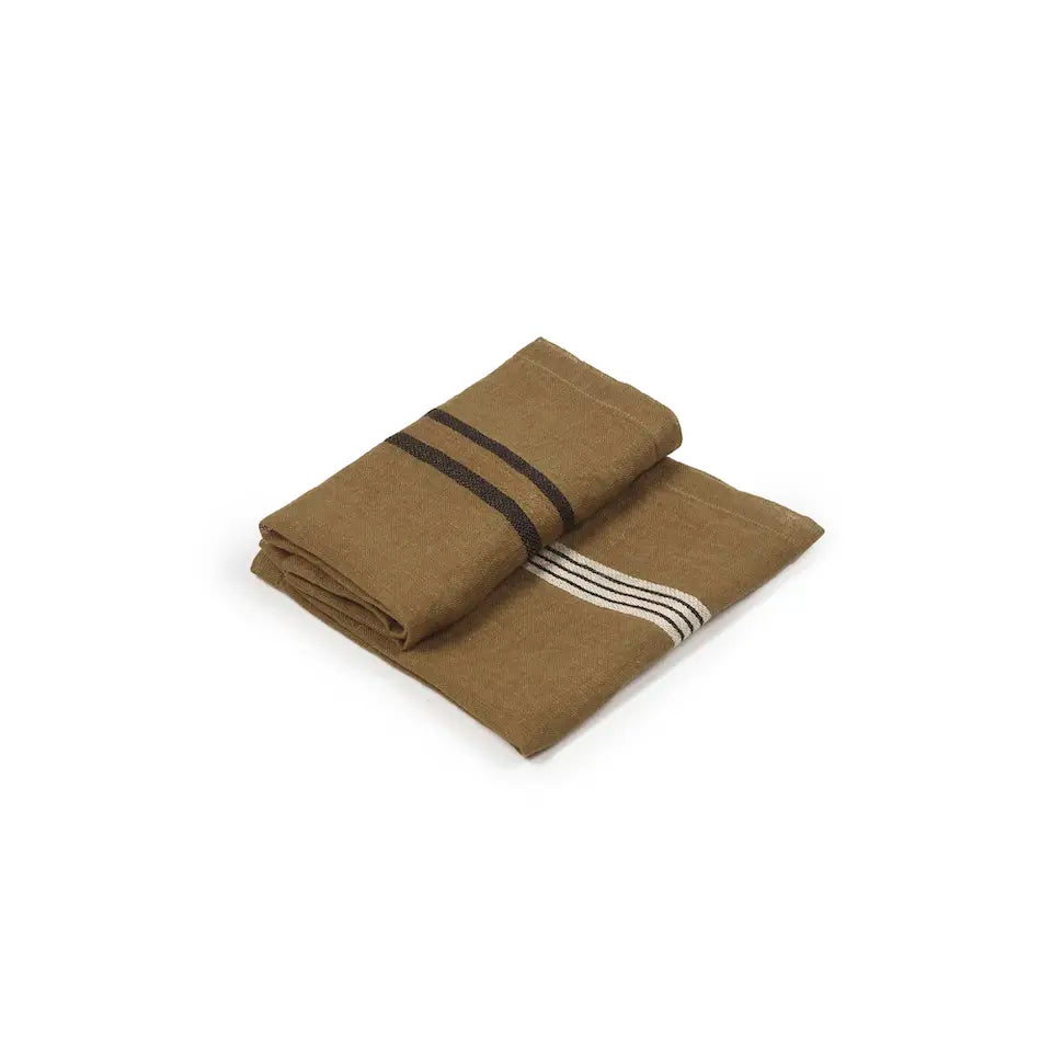 Libeco | The Locomotive Stripe Napkin | 42 x 42 cm. | Pakke med 2 stk. hørservietter