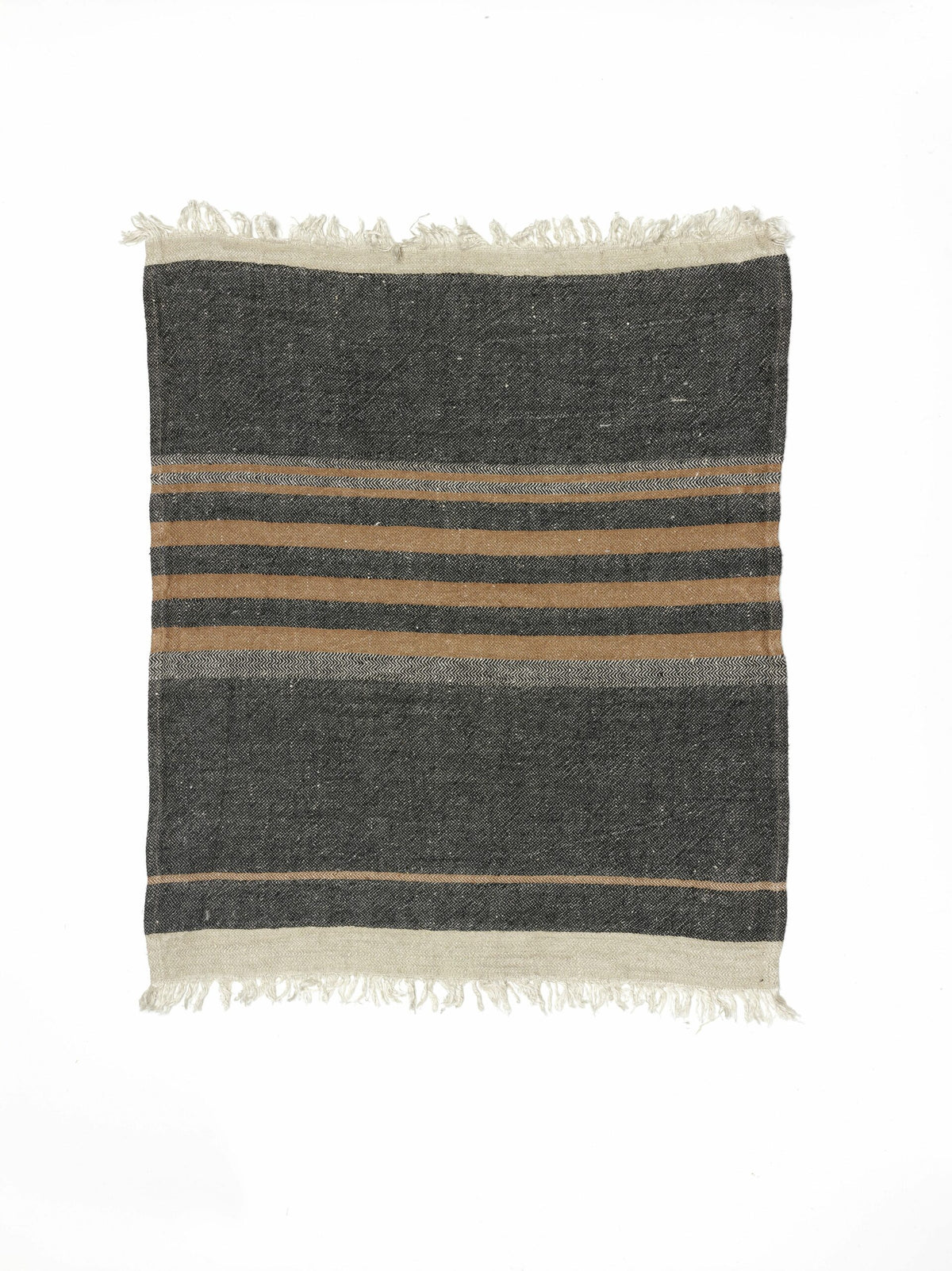 Libeco | Hørplaid | The Belgian Towel Black Stripe | 110 x 180 cm.