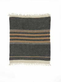 Libeco | Hørplaid | The Belgian Towel Black Stripe | 110 x 180 cm.