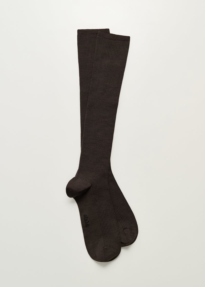 Aiayu Wool Knee Socks | Brown | Knælange Uldstrømper