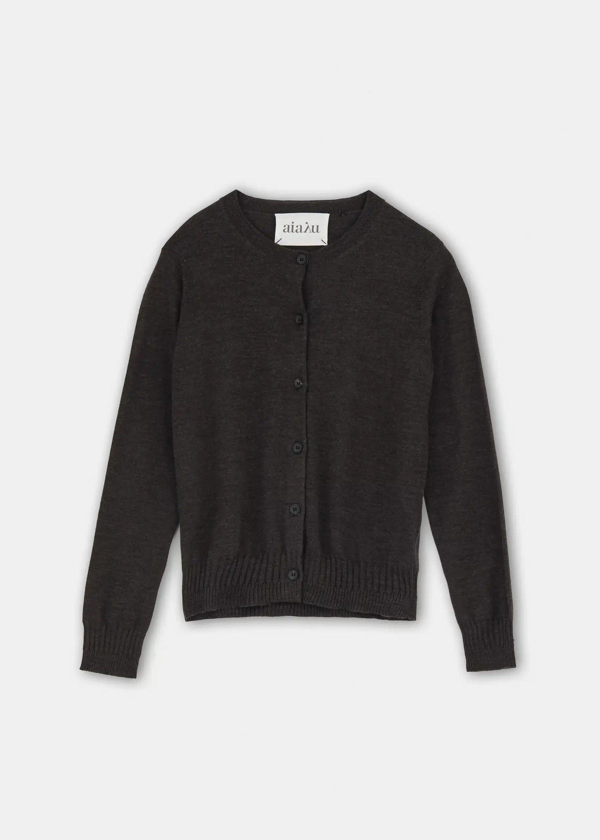 Aiayu Hana Wool Cardigan | Dark Brown Melange