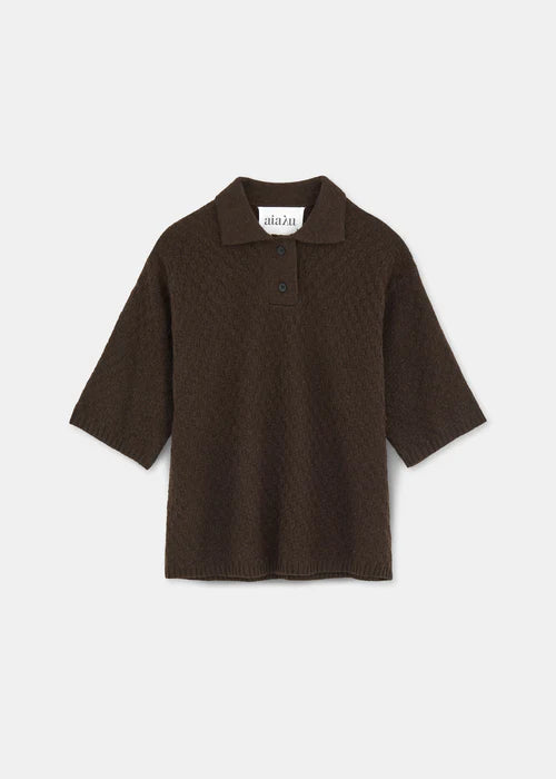 Aiayu Heike Yak Polo T-shirt | Pure Dark Brown