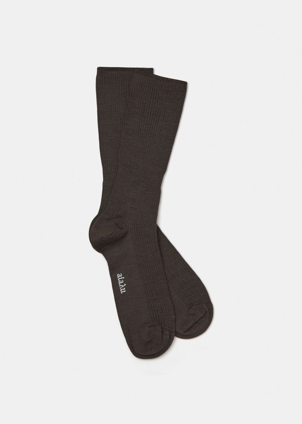 Aiayu Wool Rib Socks | Brown | Unisex Uldstrømper