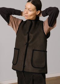 Aiayu Meha Vest Loden | Pure Dark Brown