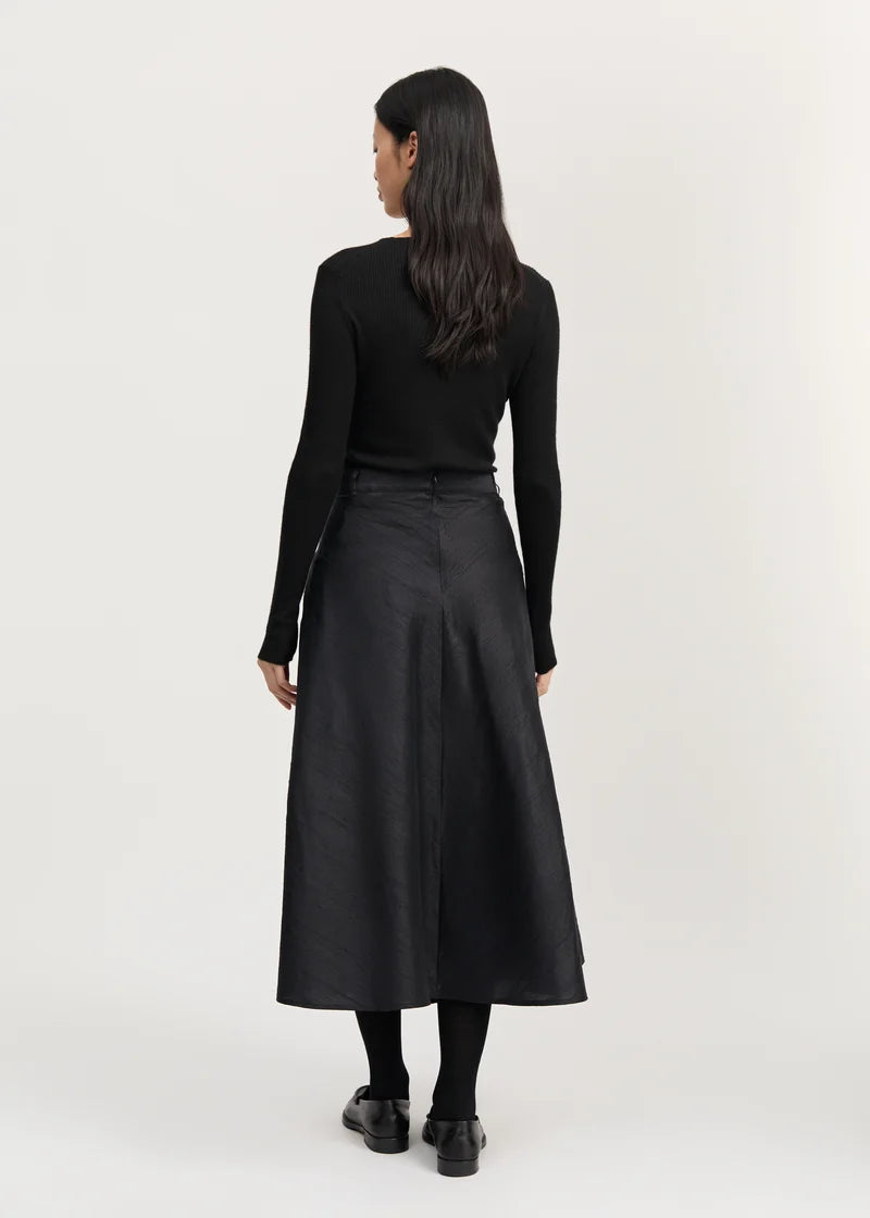 Aiayu Bea Skirt Silk | Black Navy