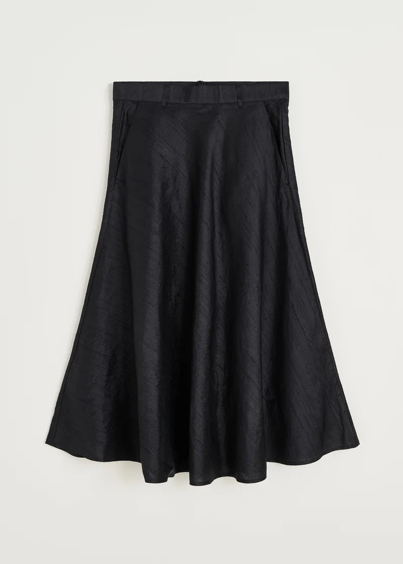 Aiayu Bea Skirt Silk | Black Navy