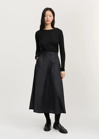 Aiayu Bea Skirt Silk | Black Navy