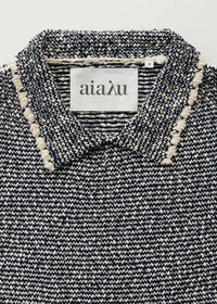 Aiayu Botan Polo Knitted Tee | Mix Dark Blue