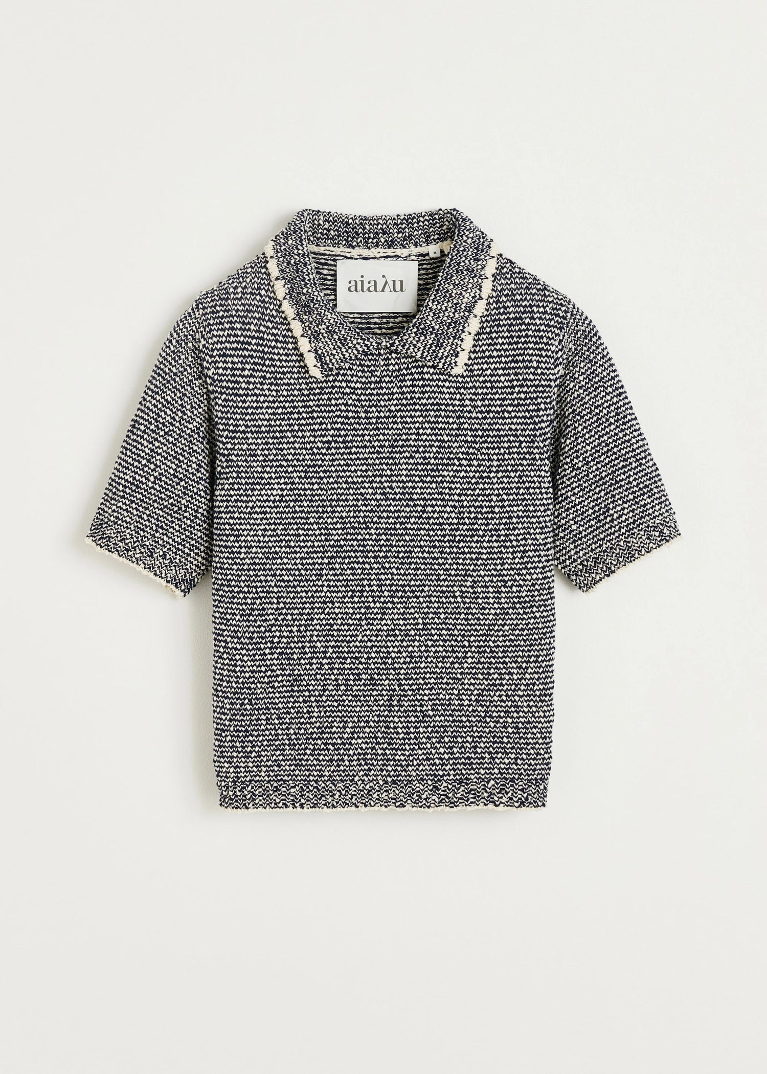 Aiayu Botan Polo Knitted Tee | Mix Dark Blue