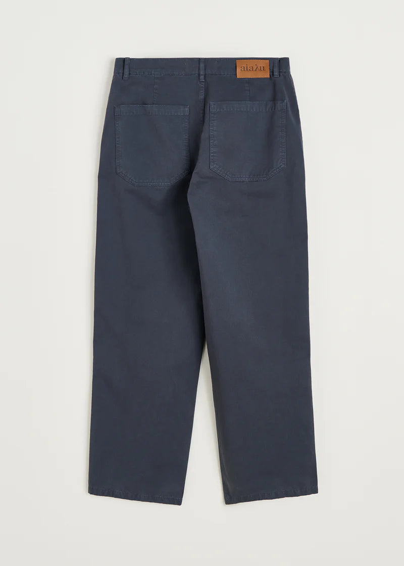 Aiayu Carlo Midwaist Wide Cotton | Washed Slate