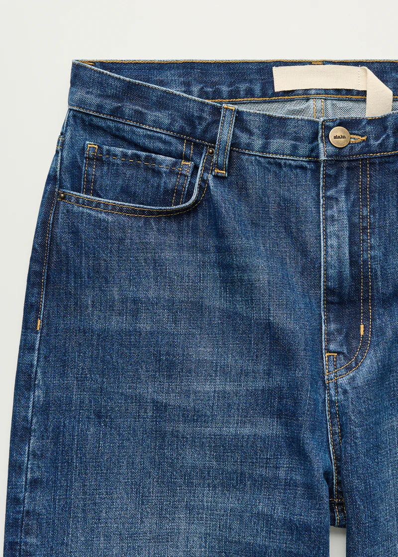 Aiayu Collin Midwaist Relaxed Jeans | Worn Blue