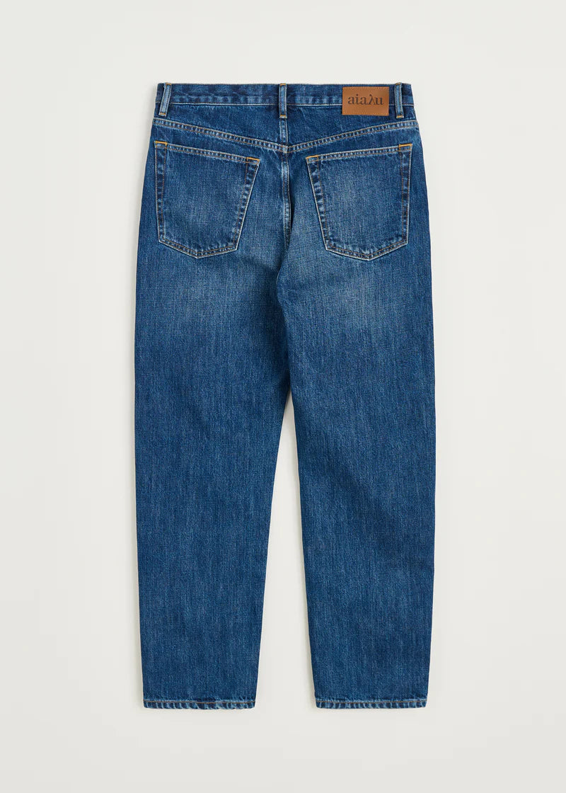 Aiayu Collin Midwaist Relaxed Jeans | Worn Blue