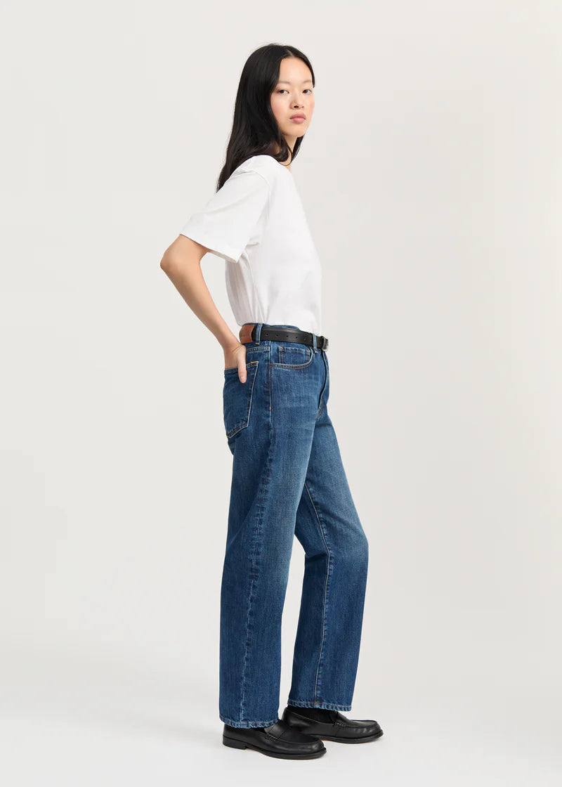 Aiayu Collin Midwaist Relaxed Jeans | Worn Blue