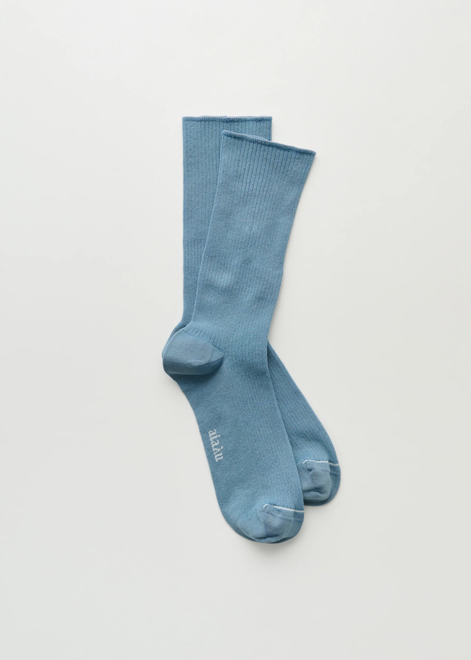 Aiayu Cotton Rib Socks | Opal Blue | Strømper i økologisk bomuld