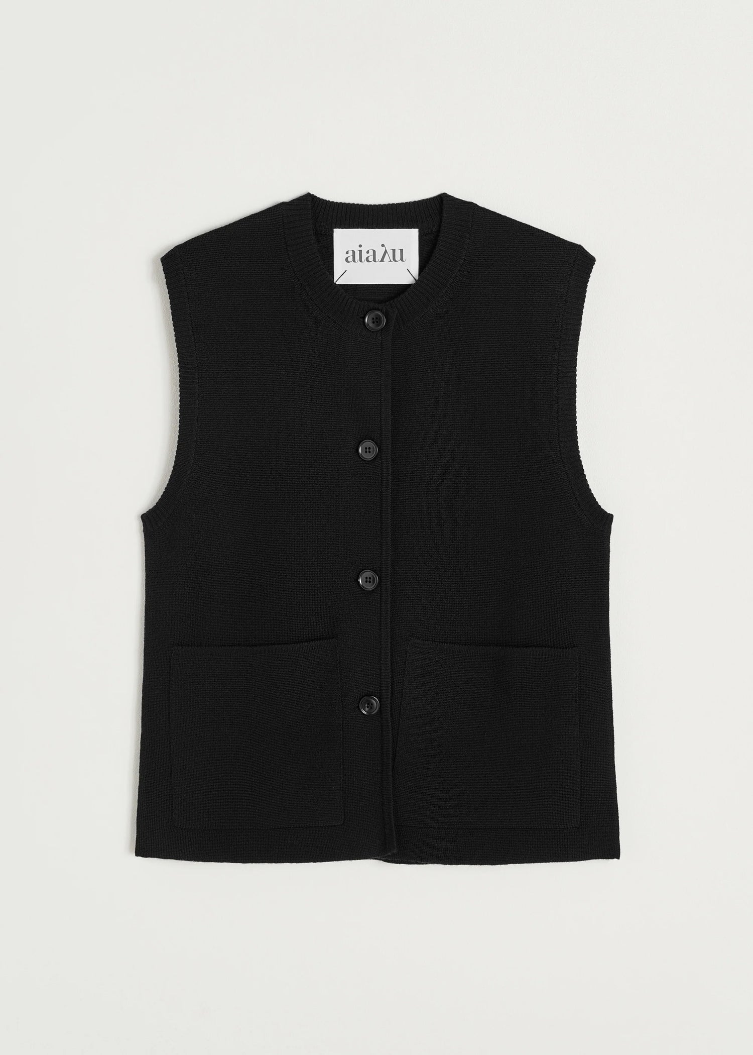 Aiayu Elva Vest Black | Merino Uld