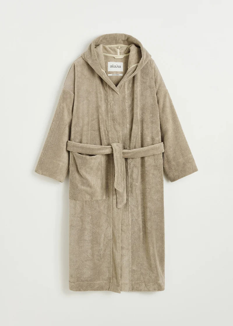 Aiayu Hooded Bathrobe Terry | Dried Linen | Badekåbe