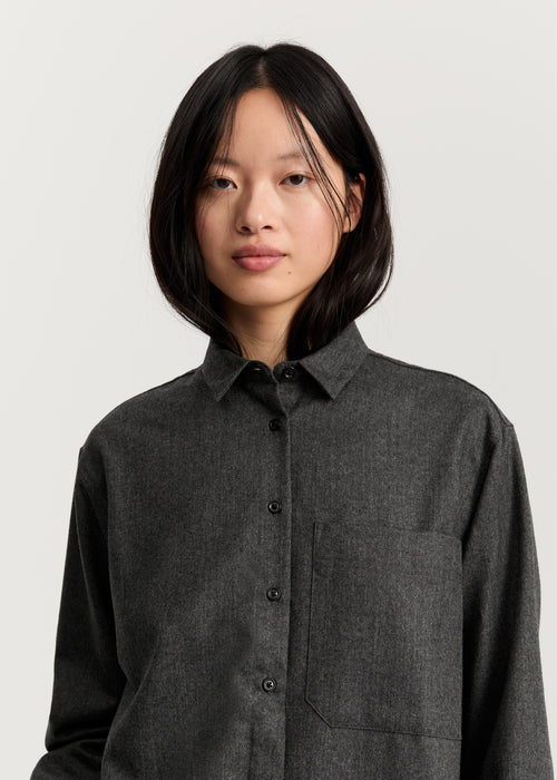 Aiayu Lynette Shirt Fine Wool | Dark Grey