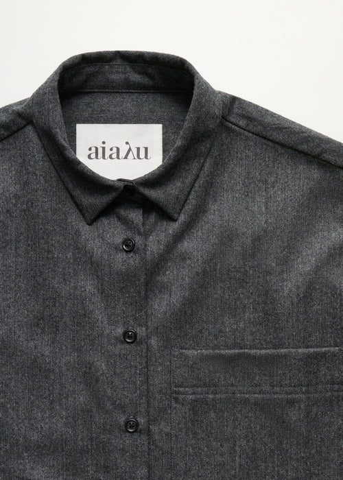 Aiayu Lynette Shirt Fine Wool | Dark Grey