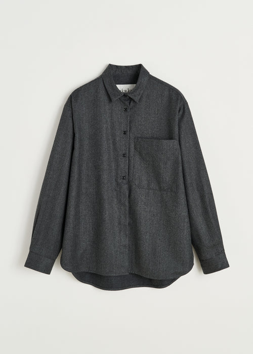 Aiayu Lynette Shirt Fine Wool | Dark Grey