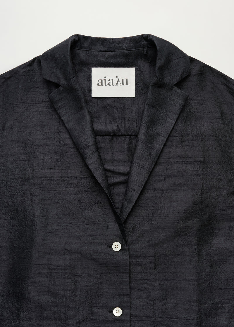 Aiayu Maya Shirt Silk | Black Navy
