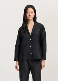 Aiayu Maya Shirt Silk | Black Navy